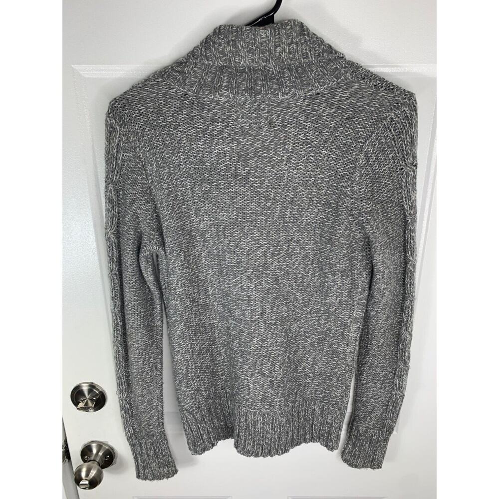 St Johns Bay womens Cable Knit Button-Up Cardigan size PS Grey Acrylic - Picture 2 of 7